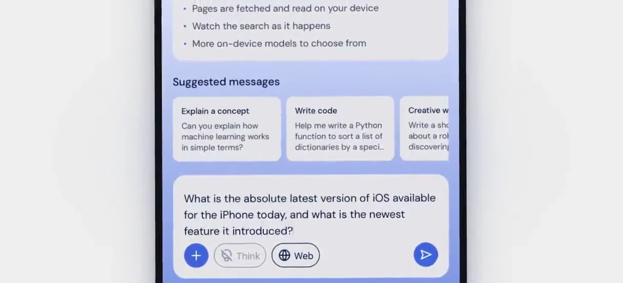 Private Mind answering with results pulled from the web